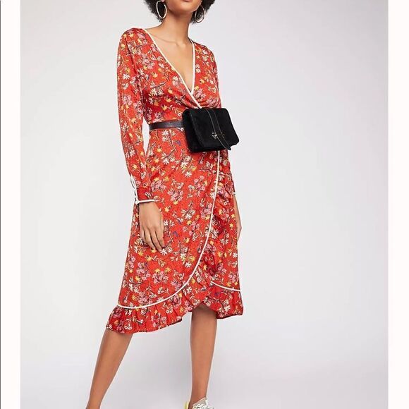 Free People Covent Garden Midi Dress size 4 - Picture 1 of 14